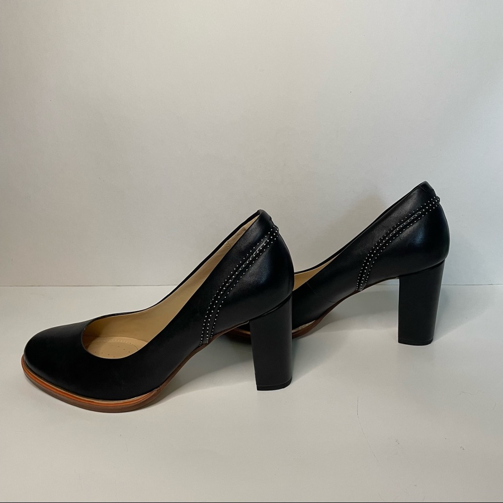 Clarks Plus Cushion Ellis Edith Black Leather Pumps Women’s Size 8